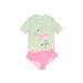 Carter's Two Piece Swimsuit: Green Stripes Sporting & Activewear - Size 12 Month
