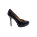 Joan & David Heels: Slip-on Stilleto Cocktail Black Solid Shoes - Women's Size 8 1/2 - Round Toe