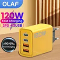 Caricatore USB C PD a 4 porte 120W Carica rapida 3.0 Adattatore per caricabatterie per telefono USB di tipo C a ricarica rapida per iPhone 15 14 13 Samsung Xiaomi