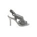 MICHAEL Michael Kors Sandals: Slingback Stiletto Glamorous Silver Shoes - Women's Size 6 - Open Toe