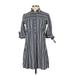 Abercrombie & Fitch Casual Dress - Mini High Neck 3/4 sleeves: Gray Print Dresses - Women's Size X-Small