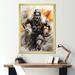 Design Art Patriot USA Football Player II On Canvas Print, Cotton in Gray/White | 32 H x 24 W x 1 D in | Wayfair FDP117132-24-32-GD