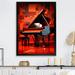 Design Art Red Piano Cubist Concerto On Canvas Print, Cotton in Black/Red | 32 H x 24 W x 1 D in | Wayfair FDP116851-24-32-BK