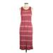 Democracy Casual Dress - Sheath Scoop Neck Sleeveless: Burgundy Tie-dye Dresses - Women's Size Medium
