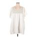 Final Touch Casual Dress - Shift Scoop Neck Short sleeves: Ivory Solid Dresses - Women's Size Large