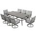 Red Barrel Studio® Freada Rectangular 8 - Person 84" Long Aluminum Outdoor Dining Set w/ Cushions Metal in Gray | 84 W x 40 D in | Wayfair