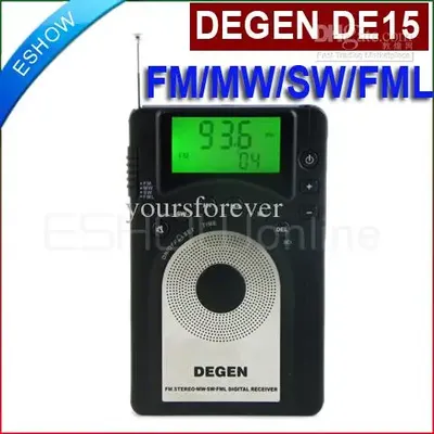 DEGEN – Radio FM DE15 avec écran LCD récepteur de bande mondiale alarme horloge à quartz MW SW