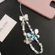 Butterfly Pearl Acrylic Beaded Mobile Phone Chain Strap Girls Phone Case Lanyard Phone Charm