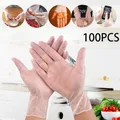 100 Pieces Of Transparent Vinyl TPE Gloves Latex-free Gloves For Laboratory Work TPE Gloves XL