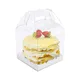 10Pcs Transparent Cake Box with Handle Clear Cake Gift Box Crystal Small Cake Boxes Clear Square