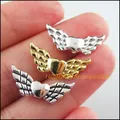 25Pcs Retro Tibetan Silver Tone Gold Silver Color Animal Wings Spacer Beads Charms 9x22mm