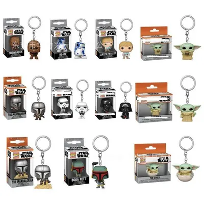 Keychain Star Wars Obi-wan Kenobi The Child Baby Yoda with Cup Boba Fett the Mandalo Pocket PVC