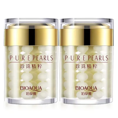 2pcs BIOAQUA Pure Pearl Face Cream Moisturizing Skin Firming Hydrating Facial Cream Beauty Health