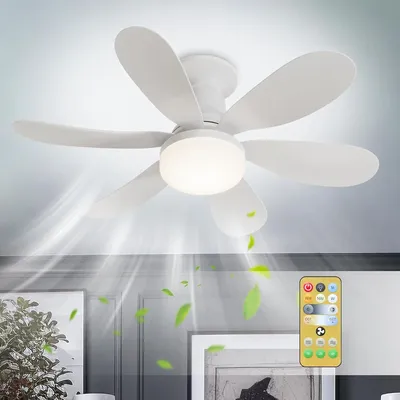 40W Socket Ceiling Fan with Light 20.5in E27 Screw Ceiling Fans with Remote Dimming Function For Bedroom Kitchen Study Garage