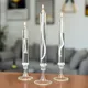 European Style Long Glass Oil Lamp Candle Holder Transparent Candlestick Rustic Wedding Birthday