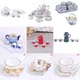 1 Set 1:12 Dolls House Miniature Tea Set Cups Set Direction Furniture Kitchen Toys Ceramics Coffee