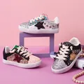 кроссовки детские Girls Children Shoes Casual Boys Board Shoes Colorful Sequin Shoes Kids Star