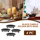 4PC Iron Candle Holders Black Candlestick Candle Base Decoration Iron Candle Holders Art Gift Home