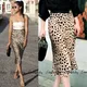 New Summer Korean Style Skirts Leopard Print Women Skirt High Waist Skinny Pencil Skirt Streetwear