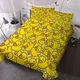 Dense Little Yellow Duck Design Bedding Set Decorative 3 Pieces Duvet Cover with 2 Pillow Shams For