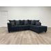 Black Reclining Sectional - Latitude Run® Airalynn 107" Wide Right Hand Facing Sofa & Chaise Upholstery/Velvet | Wayfair