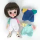 New Ob11 Bjd Doll Patchwork Color Clothes Jumpsuit Doll Pajamas For Nendoroids Ob11 Obitsu
