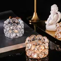 Glass Tealight Candle Holder Ornament Iron Glass Candle Holder Table Centerpiece for Party Wedding