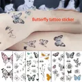 Flower Tattoo Sticker Blossom Women Body Face Arm Leg Tattoo Sticker Butterfly Children Flase