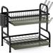 Rebrilliant Lugene Metal 2 Tier Dish Rack Metal | 17.1 H x 16.5 W x 9.4 D in | Wayfair 75ABD96E545E41C0A67424B2B82DC17D