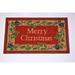 The Holiday Aisle® Quintion Merry Christmas 30 in. x 18 in. Non-Slip Outdoor Door Mat Synthetics in Brown/Red | 30 H x 18 W in | Wayfair