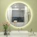 Orren Ellis Aevar Simple & Modern Back Led Lighted Anti-fog Round Bathroom/Vanity Mirror | 20 H x 20 W x 1.14 D in | Wayfair