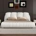 Latitude Run® King Size Luxury PU Bed w/ Centre Support Legs Upholstered/Faux leather in White | 40.2 H x 62.2 W x 94.5 D in | Wayfair