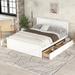 August Grove® Queen Size Wooden Platform Bed w/ Four Storage Drawers & Support Legs in White | Wayfair 8A7B2A2D7ECB4EF28908DE7D26C267AF