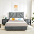 Latitude Run® Queen Bed w/ Two Nightstands in Gray | Full | Wayfair B594143C859C4D7AB38FACE86828CC97