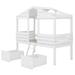 Harper Orchard Twin Size Low Loft Wood House Bed w/ Two Drawers | Wayfair 5C417208EF4D448B939D6ED04354204F