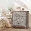 Bungalow Rose 3 Chest of Drawers Accent Cabinet w/ 3 Drawers Entryway Storage Cabinet Nightstand in Gray | Wayfair D9E272795AA641E9B4758B2916641667