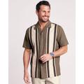 Blair Men's John Blair® Linen Blend Colorblock Shirt - Brown - L