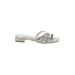 Vince Camuto Sandals: Slip On Chunky Heel Glamorous Silver Shoes - Women's Size 8 1/2 - Open Toe