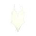 L Space One Piece Swimsuit: White Solid Swimwear - Women's Size Small