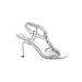 Wild Rose Heels: Silver Shoes - Women's Size 8 1/2 - Open Toe