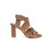 Joie Sandals: Strappy Stacked Heel Casual Tan Solid Shoes - Women's Size 39 - Open Toe