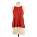 Free People Sleeveless T-Shirt: Red Chevron Tops - Women's Size Small