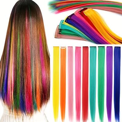9pcs/set Colorful Hair Extension Clips Straight Ha...