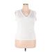 Nine West Sleeveless Top White V-Neck Tops - Women's Size 2X-Large