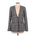 Calvin Klein Blazer Jacket: Below Hip Gray Print Jackets & Outerwear - Women's Size 8