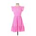 Vineyard Vines Casual Dress - A-Line Crew Neck Short sleeves: Pink Dresses - Women's Size 00