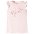 vidaXL Kids' T-shirt with Ruffle Sleeves Soft Pink 128