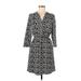 H&M Casual Dress - Wrap: Black Print Dresses - Women's Size 6