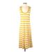 Michael Stars Casual Dress - Midi: Yellow Stripes Dresses - Women's Size Small