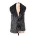 White House Black Market Faux Fur Vest: Below Hip Gray Jackets & Outerwear - Women's Size X-Small